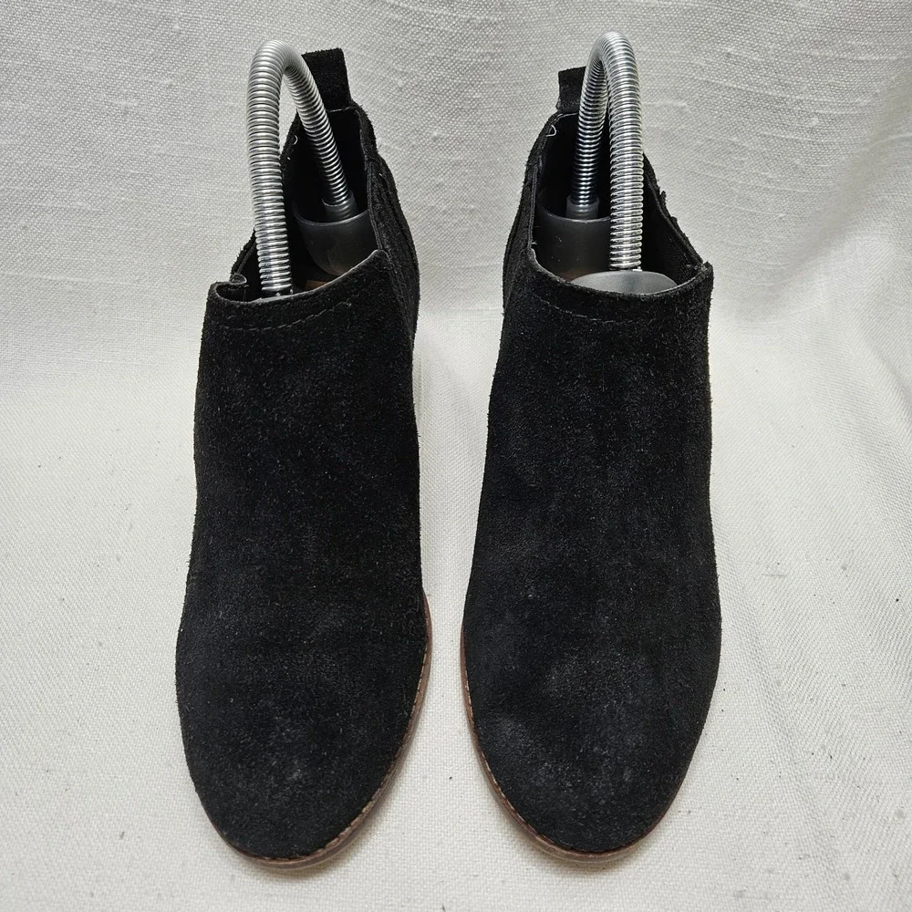 Dolce Vita Keiton Suede‎ Ankle Boots Womens 7 Black Block Heel Chelsea Booties